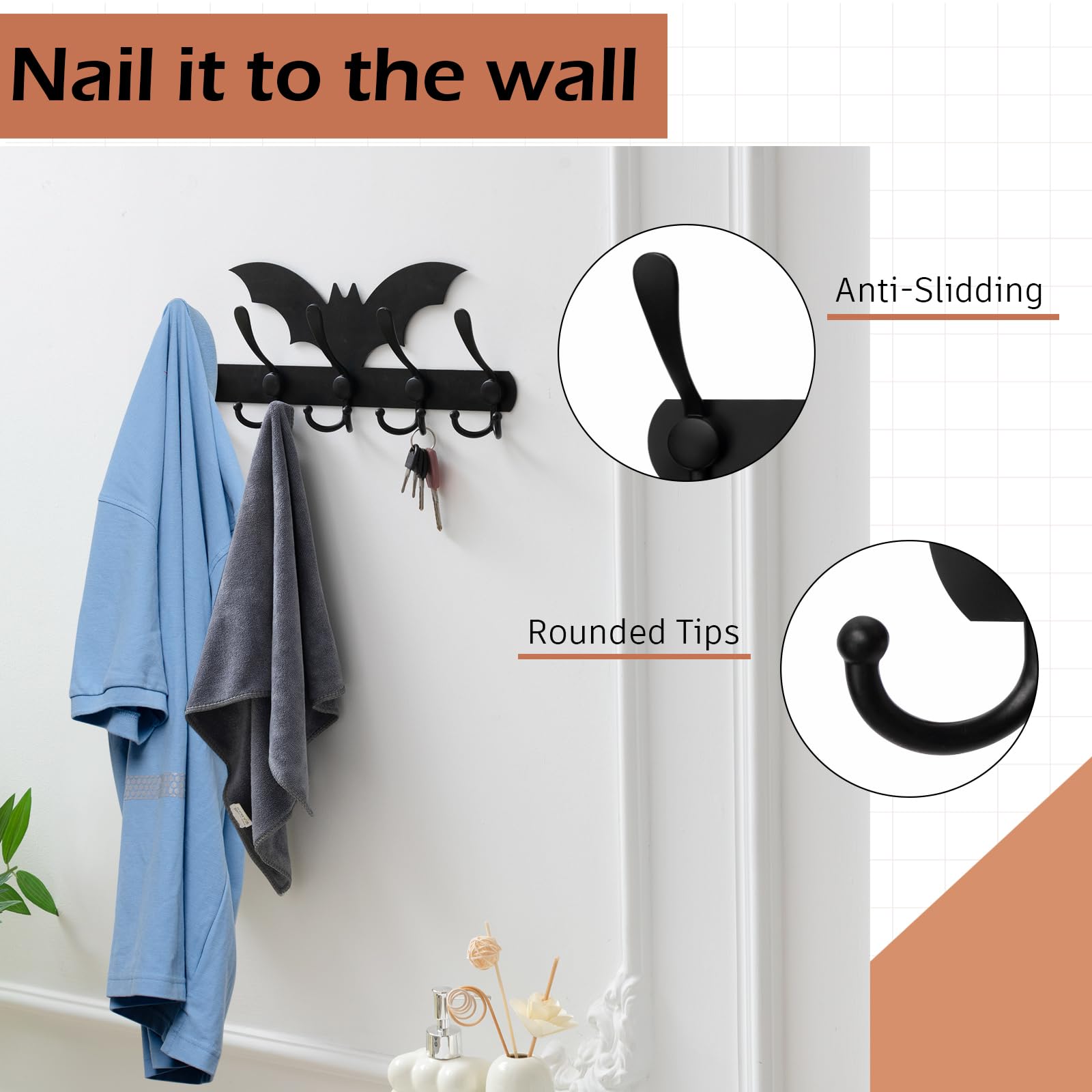 Amazon.com: Shimeyao Gothic Bat Wall Mount Hook Coat Hanger
